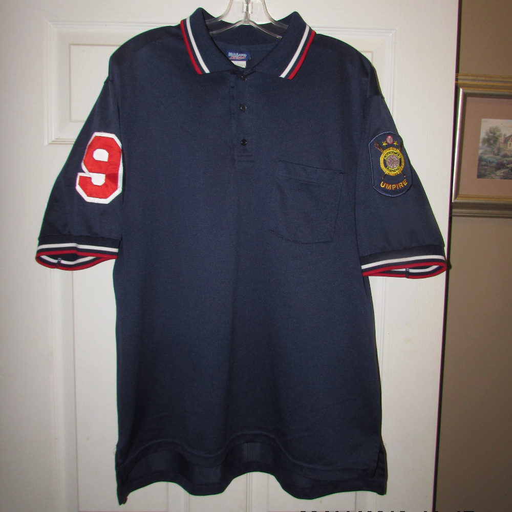 American Legion Umpire Blue Shirt Jersey #9 Large
